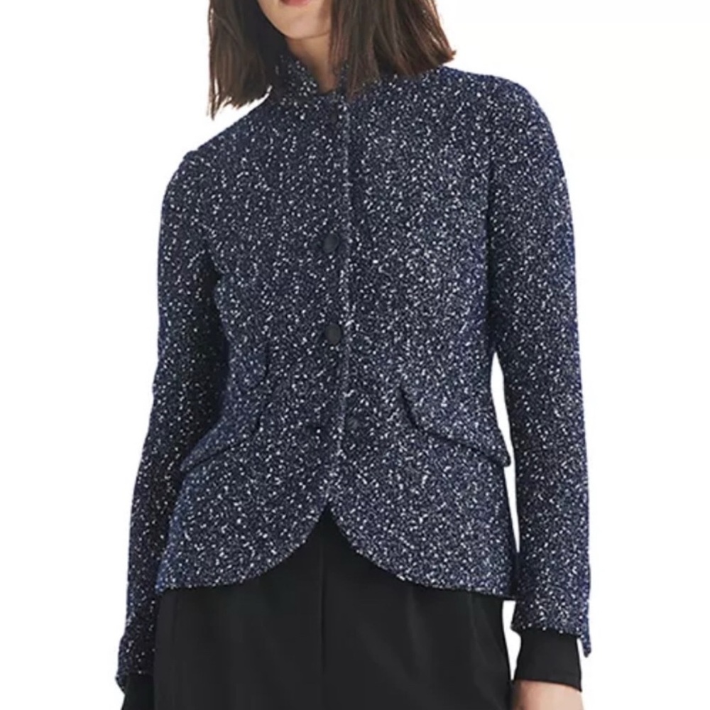 rag & bone Slade Tweed Blazer, Navy, Size 2